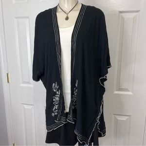 JACKET black LAYERING PIECE floral DRESSY embellished stitching BLACK one size